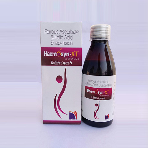 Product Name: Homosyn XT, Compositions of Homosyn XT are Ferrous Ascorbate & Folic Acid Suspension - Nova Indus Pharmaceuticals
