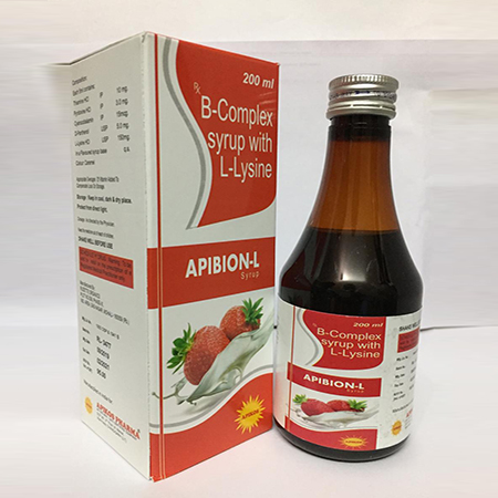 Product Name: APIBION L, Compositions of APIBION L are B-Complex syrup with L-Lysine - Apikos Pharma
