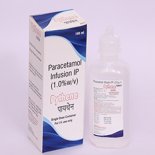 Product Name: PYTHENE, Compositions of PYTHENE are Paracetamol Infusion IP - Biomax Biotechnics Pvt. Ltd
