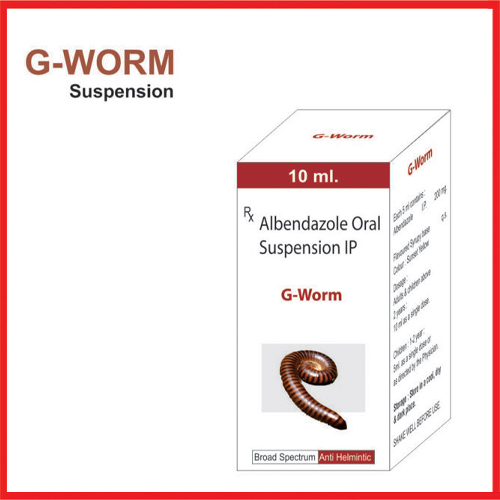 Product Name: G Worm, Compositions of G Worm are Albendazole Oral Suspension IP - Greef Formulations