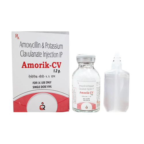 Product Name: Amorik CV, Compositions of Amorik CV are AMOXYCILLIN 1gm, CLAVULANIC ACID 200mg - Erika Remedies
