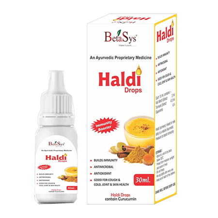 Product Name: Haldi Drops, Compositions of Haldi Drops are An Ayurvedic Proprietary Medicine - Betasys Healthcare Pvt Ltd