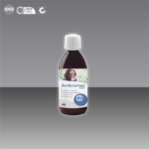 Product Name: Ambromex, Compositions of Ambroxol HCL, Terbutaline Sulphate Guaiphensin & Menthol Syrupa are Ambroxol HCL, Terbutaline Sulphate Guaiphensin & Menthol Syrupa - Haustus Biotech Pvt. Ltd.