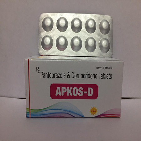 Product Name: APKOS D, Compositions of APKOS D are Pantoprazole & Domperidone Tablets - Apikos Pharma