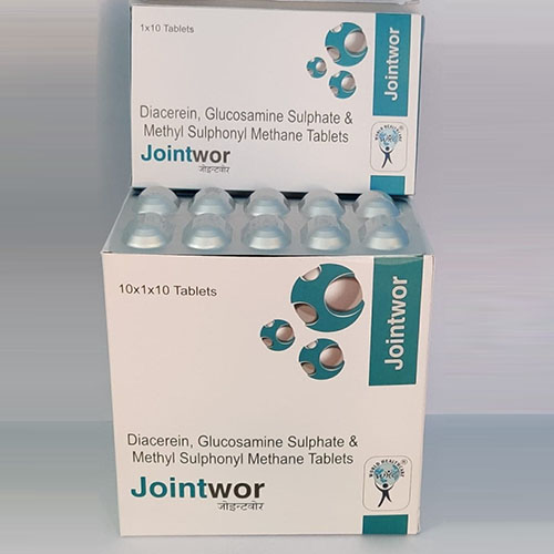 Product Name: Jointwor, Compositions of Jointwor are Diacerein,Glucosamine Sulphate & Methyl Sulphonyl Methane Tablets - WHC World Healthcare