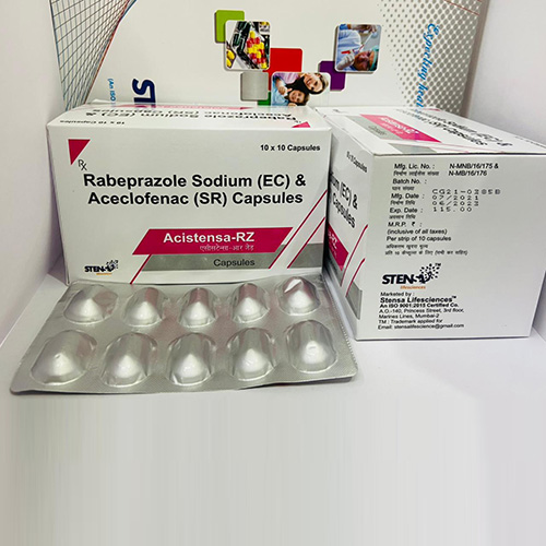 Product Name: ACISTENSA RZ, Compositions of ACISTENSA RZ are Rabeprazole Sodium (EC) & Aceclofenac (SR) Capsules - Stensa Lifesciences