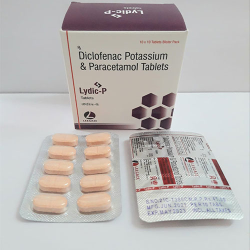 Product Name: Lydic P, Compositions of Lydic P are Diclofenac Potassium & Paracetamol - Leegaze Pharmaceuticals Private Limited