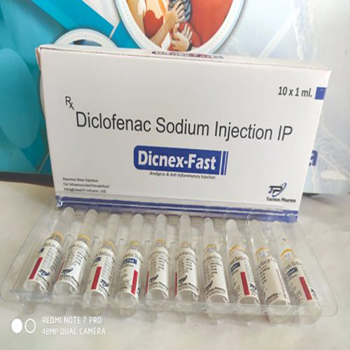 Product Name: Dicnex Fast, Compositions of Dicnex Fast are Diclofenac Sodium Injection IP - Tecnex Pharma