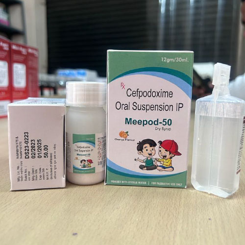 Product Name: Meepod 50, Compositions of Meepod 50 are Cefixime Oral Suspension IP - Medicure LifeSciences