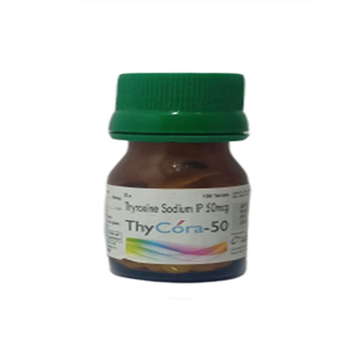 Product Name: Thycora 50, Compositions of Thycora 50 are Thyroxine Sodium Tablets IP - Arlak Biotech
