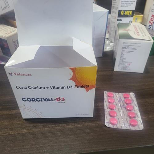 Product Name: Corcival D3, Compositions of Corcival D3 are Coral Calcium + Vitamin D3 Tablets - Jonathan Formulations