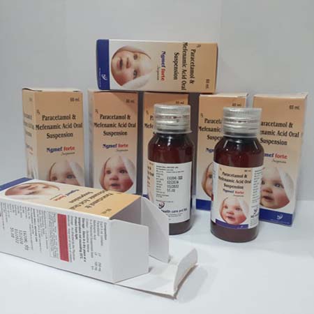 Product Name: Ngmef Forte, Compositions of Ngmef Forte are Paracetamol & Mefenamic Acid  Oral Suspension - NG Healthcare Pvt Ltd