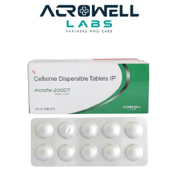 Product Name: Acroficx 200 DT, Compositions of Acroficx 200 DT are Cefixime and Despersible Tablets IP - Acrowell Labs Private Limited
