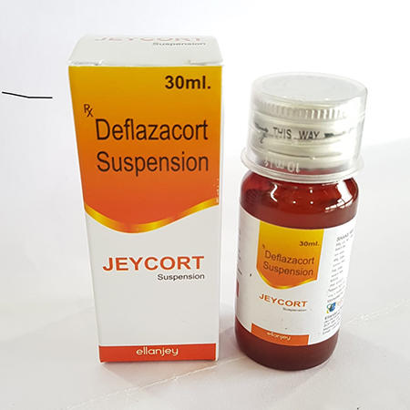 Product Name: Jeycort, Compositions of Jeycort are Deflazacort Oral Suspension - Ellanjey Lifesciences