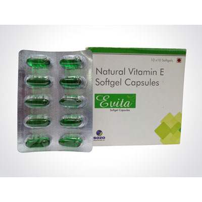 Product Name: Evita, Compositions of are Natural Vitamin E Softgel Capsules - Alardius Healthcare