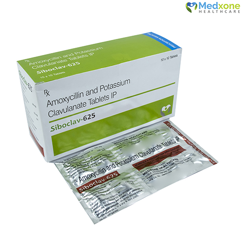 Product Name: SIBOCLAV 625, Compositions of SIBOCLAV 625 are Amoxycillin and Pottasium Clavulanate Tablets IP - Medxone Healthcare