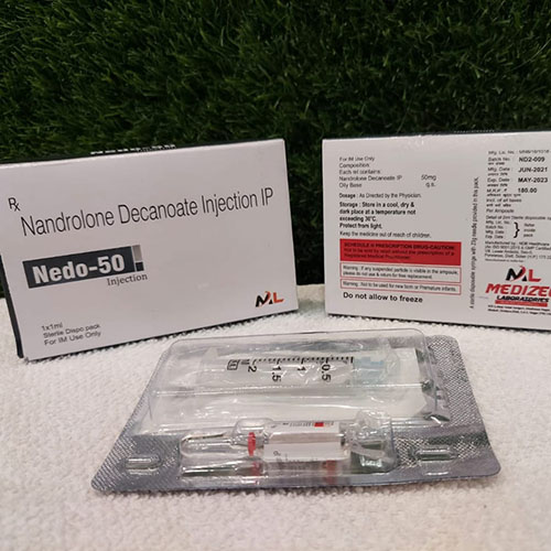 Product Name: Nedo 50, Compositions of Nedo 50 are Nandrolone Decanoate Injection IP - Medizec Laboratories