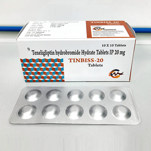 Product Name: Tinbiss 20, Compositions of Tinbiss 20 are Teneligliptin Hydrobromide Hydrate Tablets IP - Cardimind Pharmaceuticals
