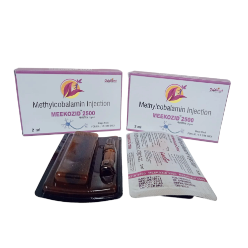 Product Name: Meekozid 2500, Compositions of Meekozid 2500 are Methylcobalamin 2500 MCG +Benzyl Alcohol 2 % v/v - Oddiant Formulations