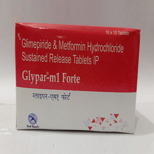 Product Name: Glypar m1 Forte, Compositions of Glypar m1 Forte are Glimepiride & Metfortin Hydrochloride Sustained Release Tablets IP - Yazur Life Sciences