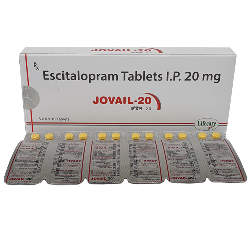 Product Name: Jovail 20, Compositions of Jovail 20 are Escitalopram Tablets IP 20mg - Lifecare Neuro Products Ltd.