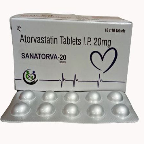 Product Name: SANATORVA 20, Compositions of SANATORVA 20 are Atorvastatin 20mg - Edelweiss Lifecare