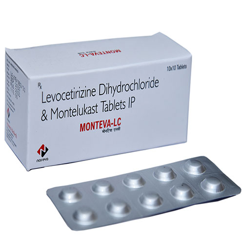 Product Name: Monteva LC, Compositions of Monteva LC are Levocetirizine Dihydrochloride 7 Montelukaast - Noreva Biotech