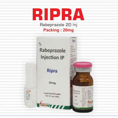 Product Name: Ripra, Compositions of Ripra are Rabeprazole Injection IP - Pharma Drugs and Chemicals