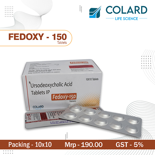 Product Name: FEDOXY   150, Compositions of FEDOXY   150 are Ursodeoxycholic Acid Tablets IP - Colard Life Science