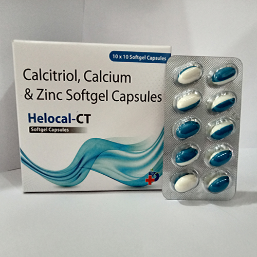 Product Name: Helocal CT, Compositions of Helocal CT are Calcitriol, Calcium & Zinc Softgel Capsules - Paraskind Healthcare