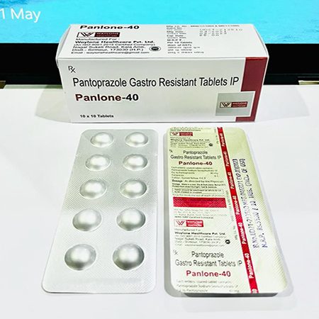 Product Name: Panlone 40, Compositions of Panlone 40 are Pantroprazole Gastro Resistant Tablets - Waylone Healthcare