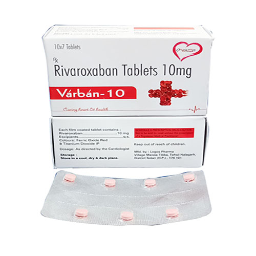 Product Name: Varban 10, Compositions of Varban 10 are Rivaroxaban Tablets 10 mg - Arlak Biotech