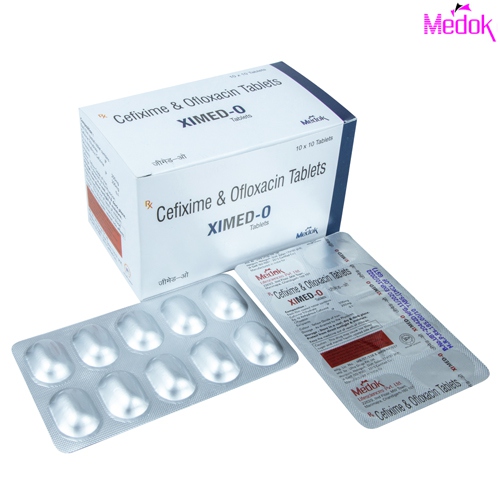 Product Name: Ximed O, Compositions of Ximed O are Cefixime & Ofloxacin tablets - Medok Life Sciences Pvt. Ltd