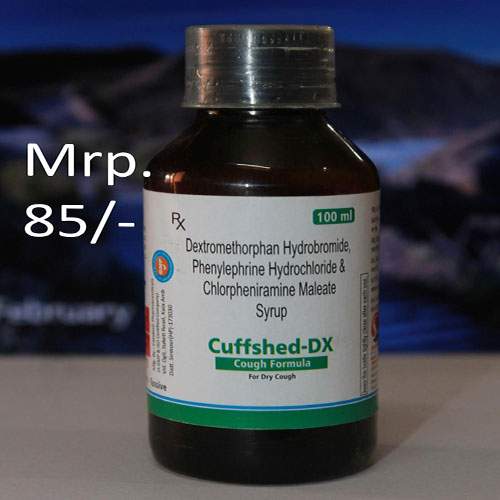 Product Name: Cuffshed DX, Compositions of Cuffshed DX are dextromethorphan Hydrobromide Phenylephrine Hydrochloride - Shedwell Pharma Private Limited