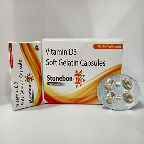 Product Name: Stonebon D3, Compositions of Stonebon D3 are Vitamin D3 Soft Gelatin Capsules - Paraskind Healthcare