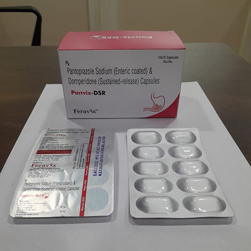 Product Name: Panvix DSR, Compositions of Panvix DSR are Pantaprazole Sodium (Entric Coated) & Domperidone(Sustaine Release)  Capsules - Feravix Lifesciences