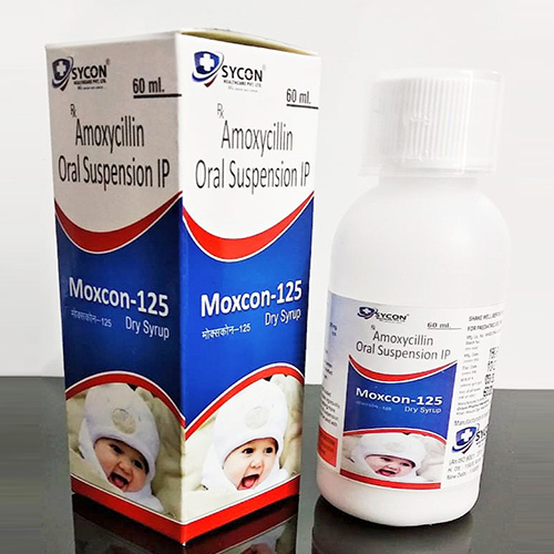 Product Name: Moxcon 125, Compositions of Moxcon 125 are Amoxicyllin  Oral Suspension IP - Sycon Healthcare Private Limited