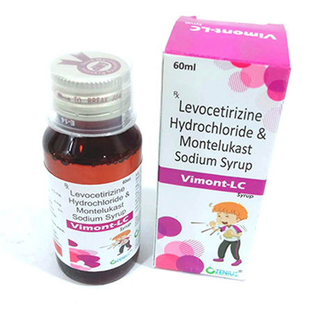 Product Name: VIMONT LC, Compositions of VIMONT LC are Levocetrizine Hydrochloride & Montelukast Sodium Syrup - Ozenius Pharmaceutials