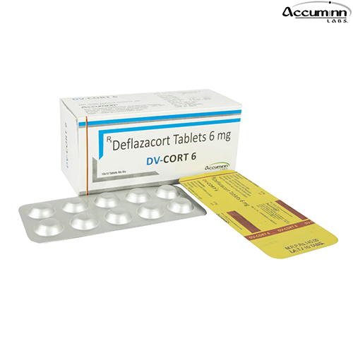 Product Name: DV Cort 6, Compositions of DV Cort 6 are Deflazacort Tablets 6 mg - Accuminn Labs