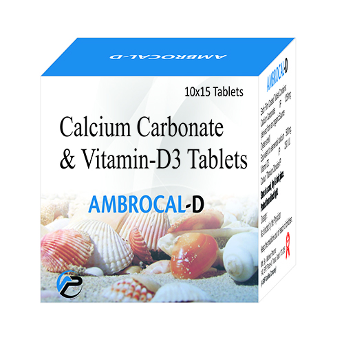 Product Name: Ambrocal D, Compositions of Ambrocal D are Calcium Carbonate &  Vitamin D3 Tablets IP - Ambrosia Pharma
