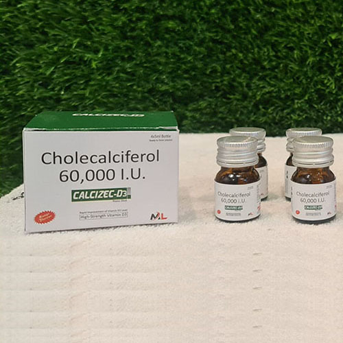 Product Name: Calcizec D3, Compositions of Calcizec D3 are Cholecalciferol 60,000 I.U. - Medizec Laboratories