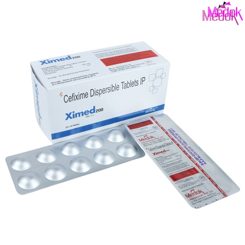 Product Name: Ximed 200, Compositions of are Cefixime Dispersible Tablet IP - Medok Life Sciences Pvt. Ltd
