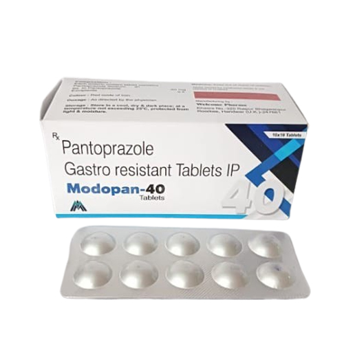 Product Name: Modopan 40, Compositions of Modopan 40 are Pantoprazole Gastro resistant Tablets IP - Medlo Biotech
