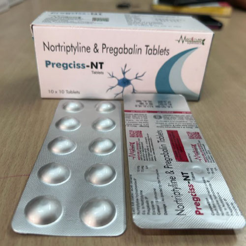 Product Name: Pregciss NT, Compositions of Pregciss NT are Nortriptyline & Pregobalin Tablets - Medicure LifeSciences