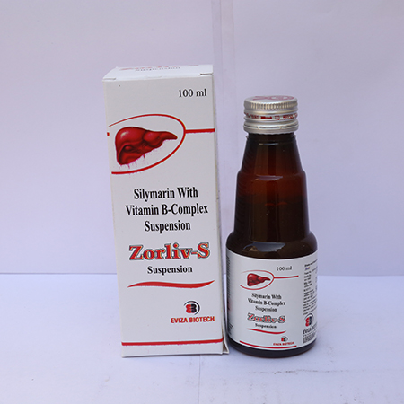 Product Name: Zorliv S, Compositions of Zorliv S are Silymarin With Vitamin B-Complex Suspension - Eviza Biotech Pvt. Ltd
