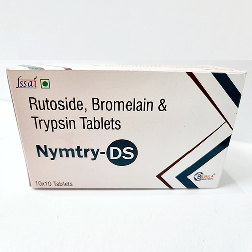 Product Name: Nymtry DS, Compositions of Nymtry DS are Rutoside, Bromelain & Trypsin Tablets - Bkyula Biotech