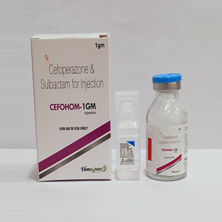 Product Name: Cefohom 1 GM, Compositions of Cefohom 1 GM are Cefoperazone & Sulbactam  For Injection  - Abigail Healthcare