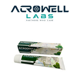 Product Name: Acrodant Ayurvedic Toothpaste, Compositions of Acrodant Ayurvedic Toothpaste are - - Acrowell Labs Private Limited