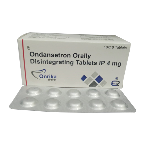 Product Name: Onrika, Compositions of Onrika are Ondansetron Orally Disintegration Tablets  I.P  4mg  - Erika Remedies