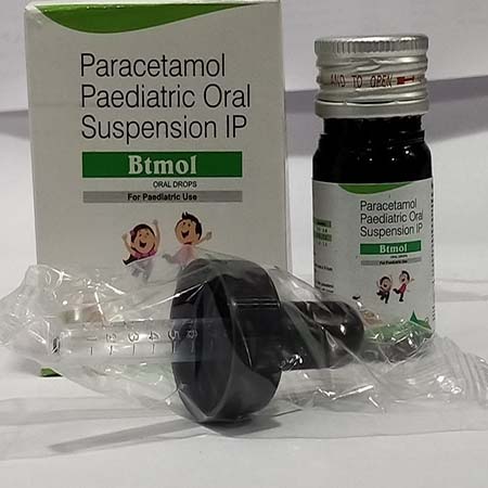 Product Name: Btmol, Compositions of Btmol are Paracetamol Paediatric Oral Suspension IP - Biotanic Pharmaceuticals